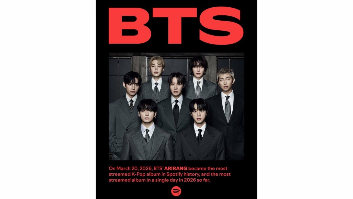 BTSカムバックアルバム、全収録曲がSpotifyチャート1位から14位独占