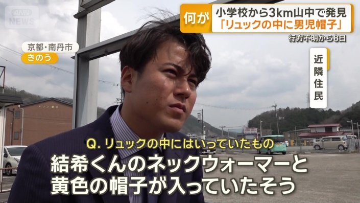 リュックの中に入っていたもの