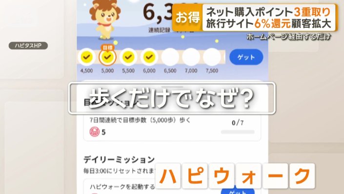 歩くだけでポイントがたまる