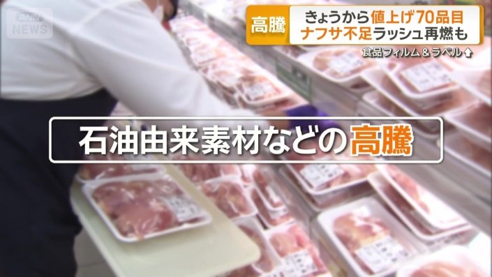 1日から値上げされる食品や飲料は70品目