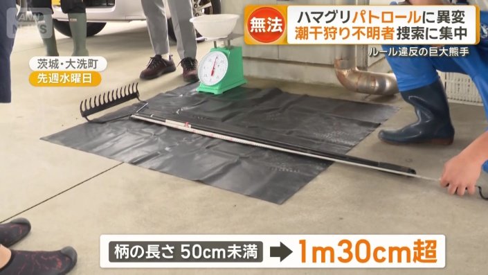 熊手の柄の長さは50センチまでとされているが…