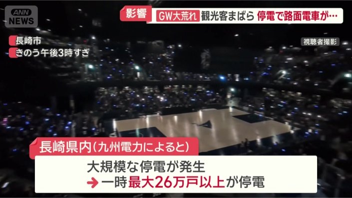 信号機が消えるなどの影響も