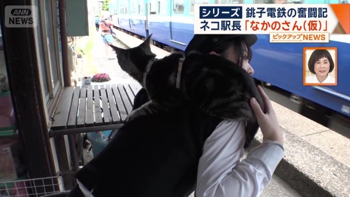 背中に一時“ひにゃん(避難)”