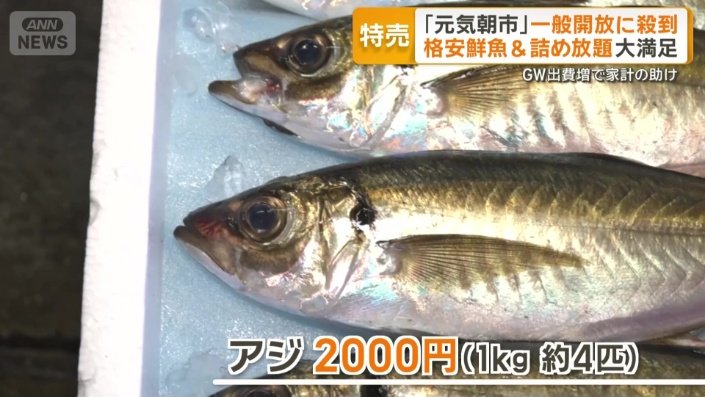 アジ2000円（1キロ約4匹）