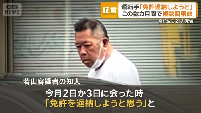 「『免許を返納しようと思う』と話していた」