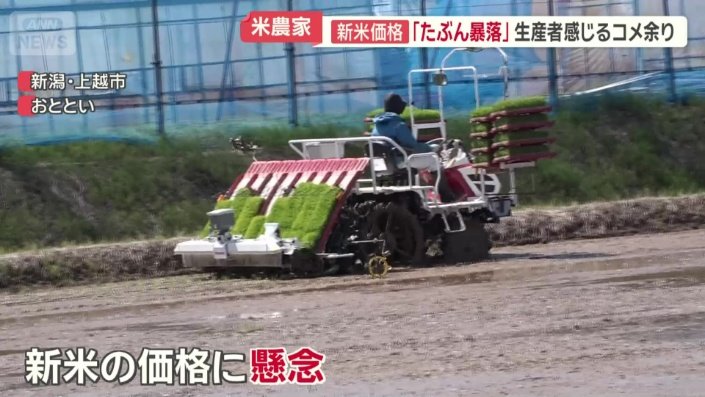 新米の価格に懸念