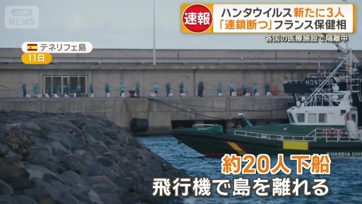 クルーズ船から乗客乗員約20人が下船