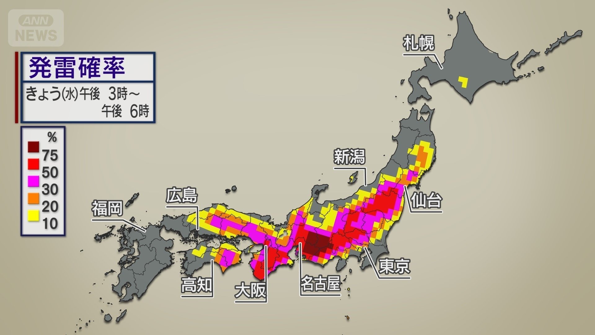 13日の発雷確率