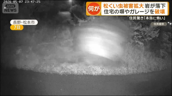 猛スピードで転げ落ちる巨大な岩