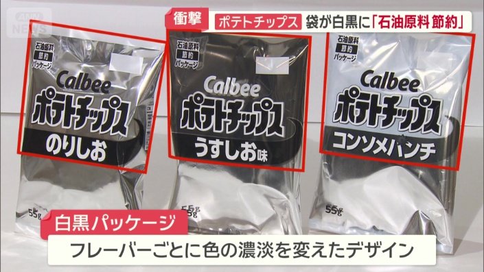 フレーバーごとに色の濃淡を変えている