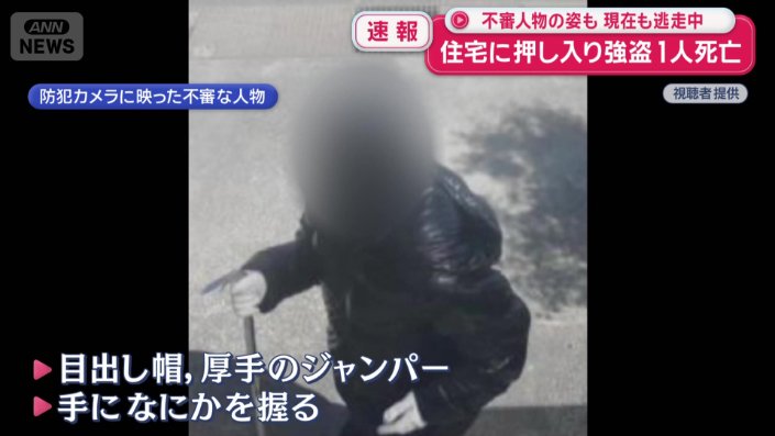 防犯カメラに映った不審な人物