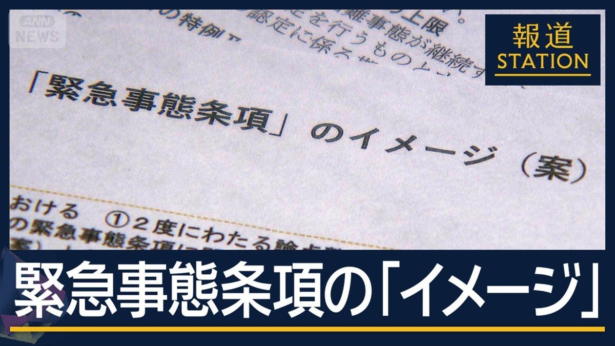 緊急事態条項に『イメージ案』　“議員任期延長”“緊急政令”に懸念