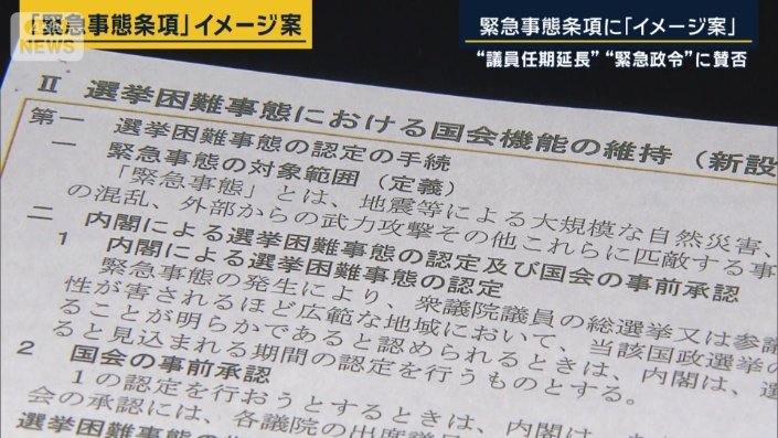 緊急事態条項のイメージ案