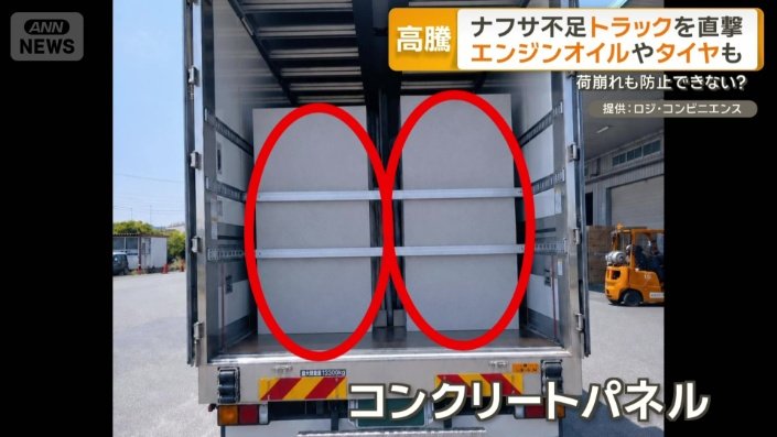 荷崩れ防止のコンクリートパネル