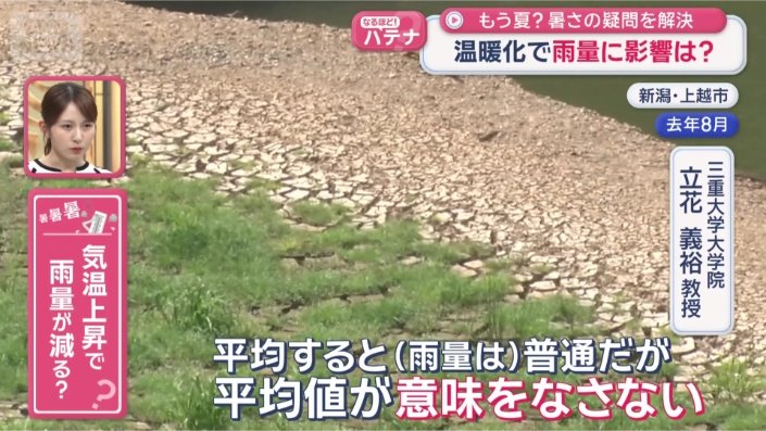 ゲリラ雷雨の一方で渇水も…