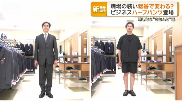試着した坪井直樹アナウンサー（56）