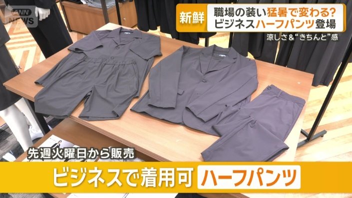 ビジネスの場でも着用できるハーフパンツ