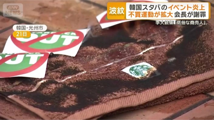 燃やされるロゴマーク