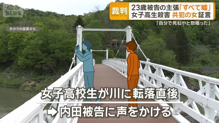 女子高校生が川に転落直後、被告に声をかけた