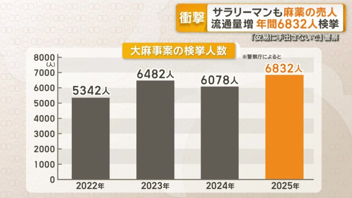 大麻事案の検挙人数