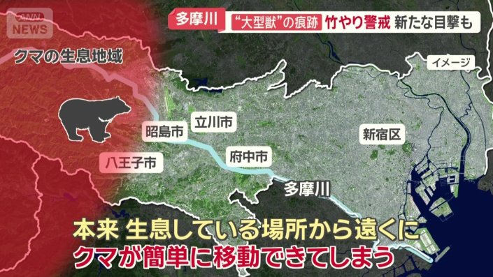 都心に近い場所もクマ出没に警戒が必要