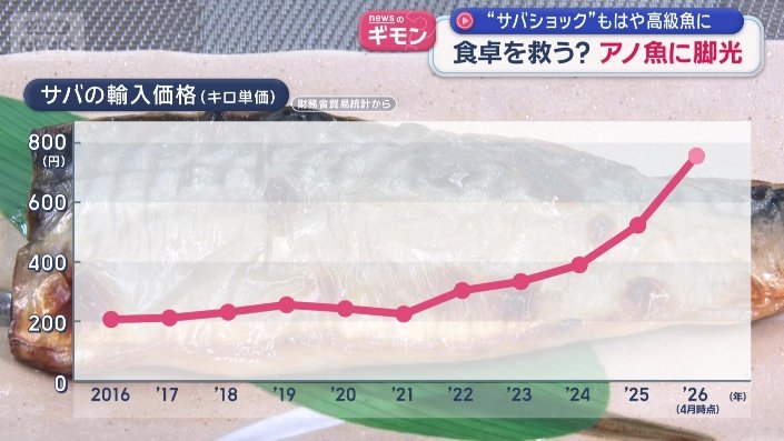 サバの輸入価格