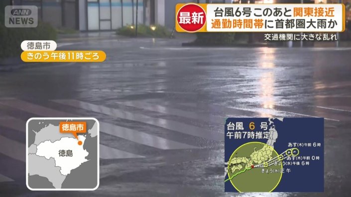 路面に激しく打ちつける雨