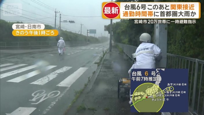警察官が発電機を使って信号を復旧