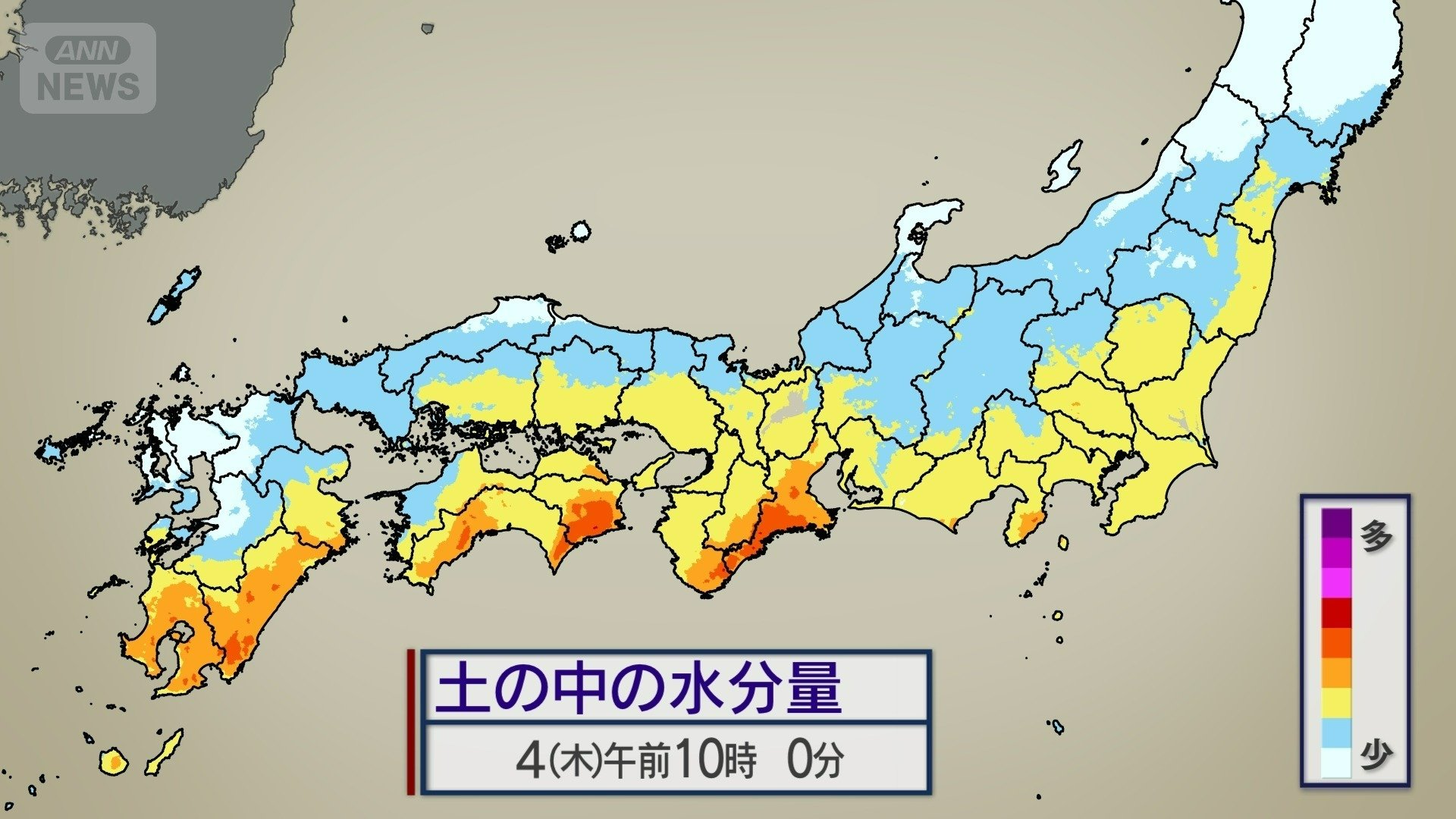 土の中にはまだ大量の水分あり