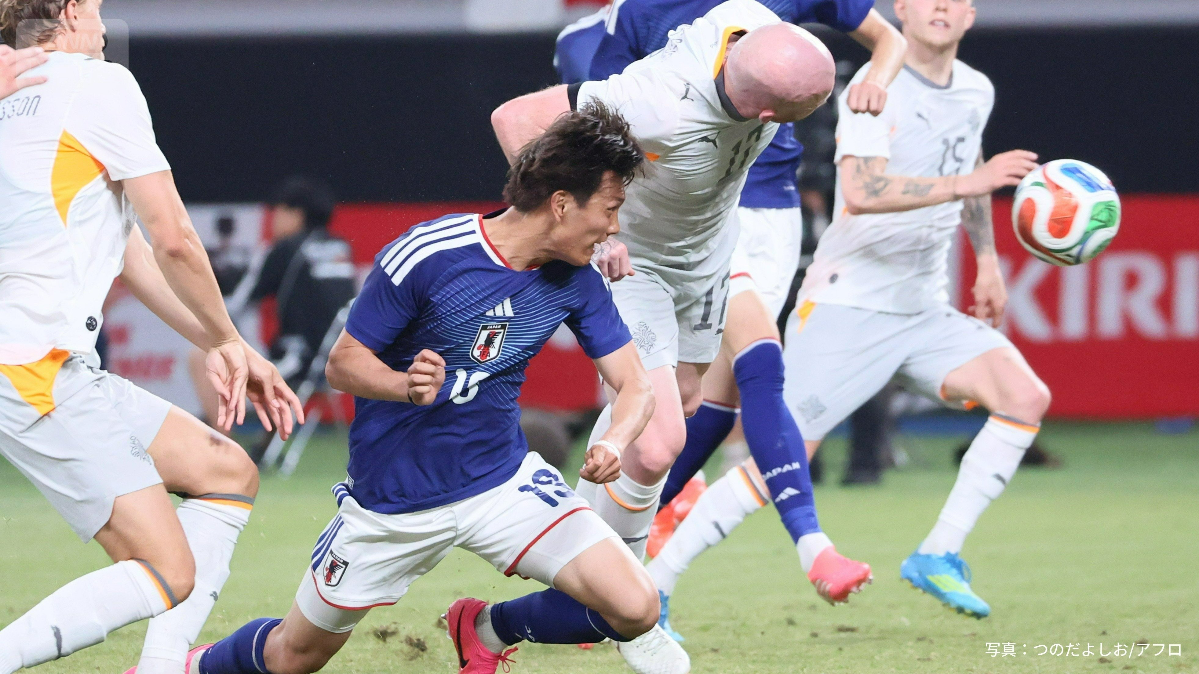 決勝ゴールを決めた小川航基（2026年5月・日本）