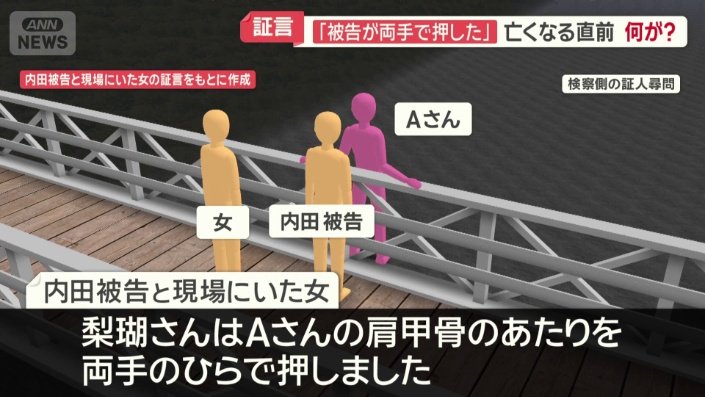 「被告が両手で押した」