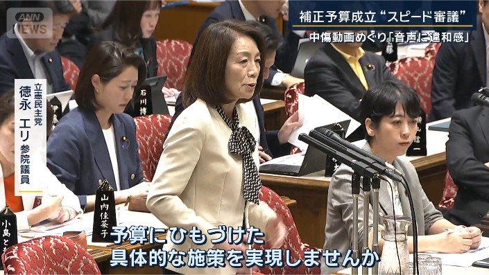 立憲民主党 徳永エリ参院議員