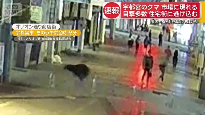 商店街にはたくさんの人が…