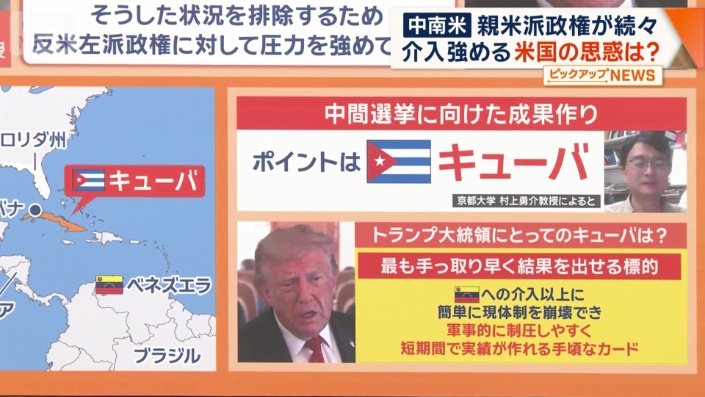 「キューバ」がポイントに