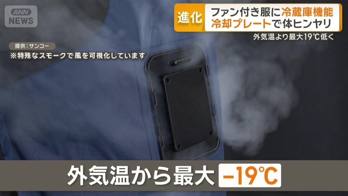 外気温に比べて最大19℃低く