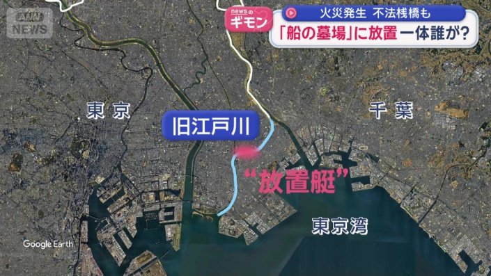 東京都と千葉県のちょうど境に流れる「旧江戸川」
