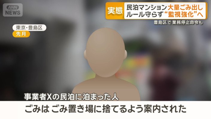 「ごみはごみ置き場に捨てるよう案内された」