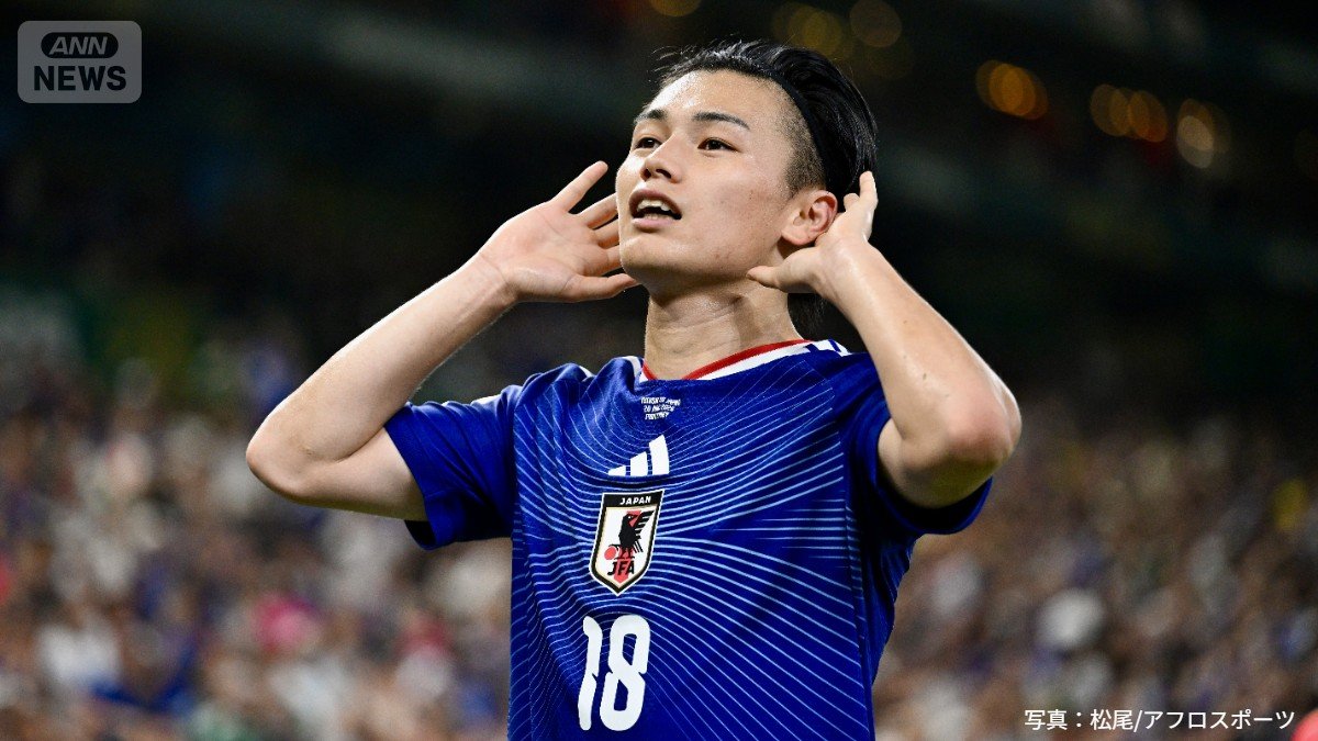 W杯初得点を含む2得点の活躍上田綺世（6月21日 チュニジア戦）