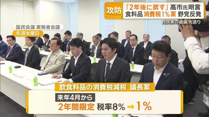 飲食料品の消費税減税　議長案