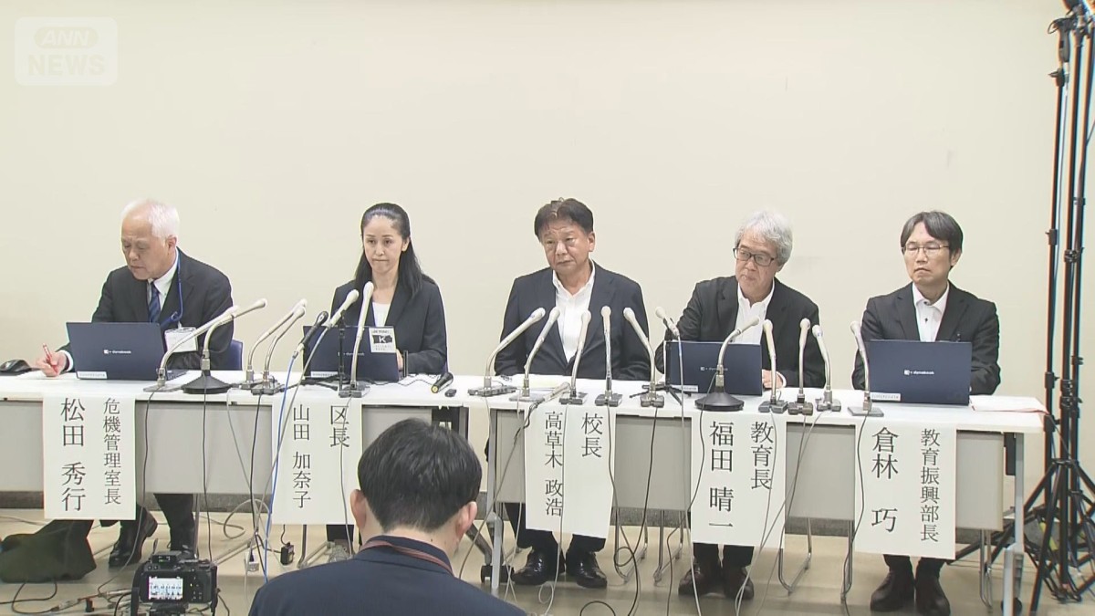 “校舎の建て替え”分散登校も…保護者に説明　音楽準備室に20本以上のハンガー