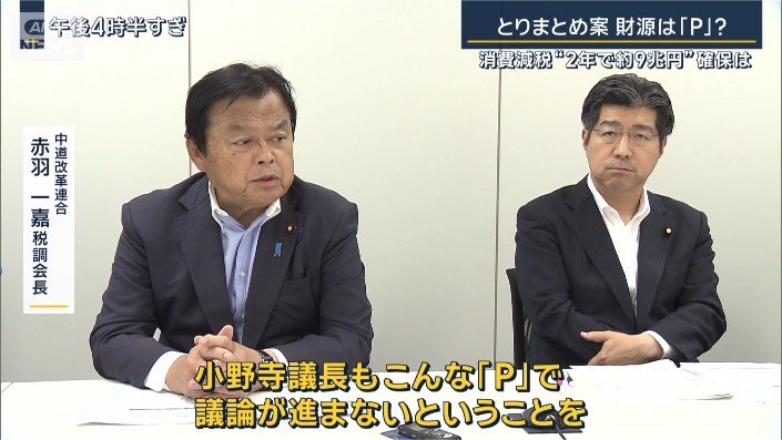 中道改革連合 赤羽一嘉税調会長