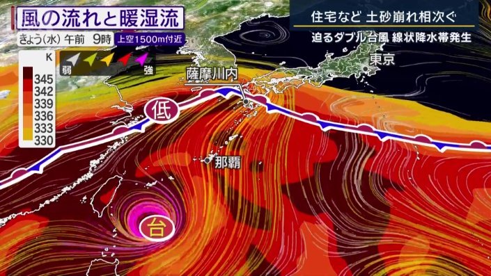 風の流れと暖湿流
