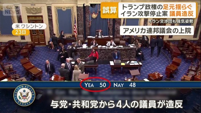 与党・共和党から4人の議員が造反