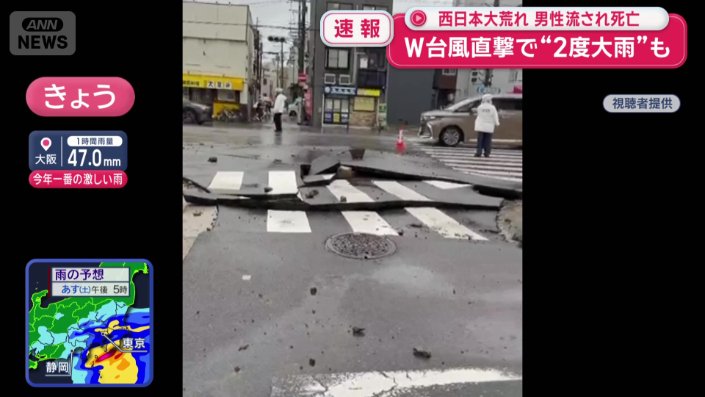 アスファルトがめくれ…