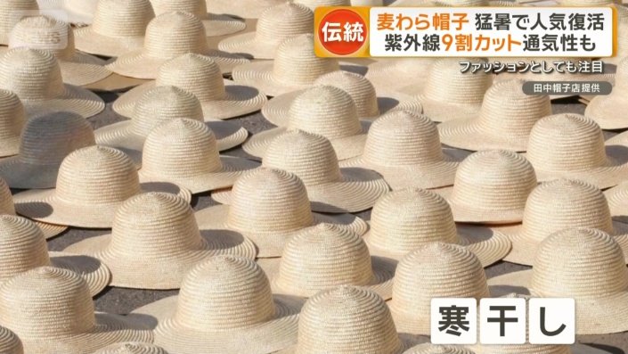 湿気を飛ばすことで縫い目が締まり、丈夫な帽子になる
