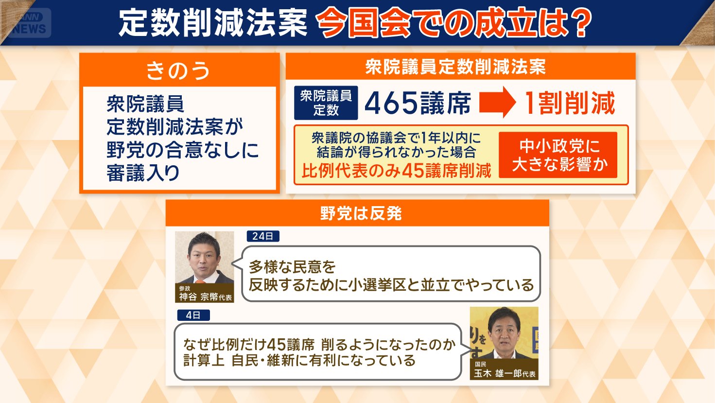 衆議院議員の定数削減法案