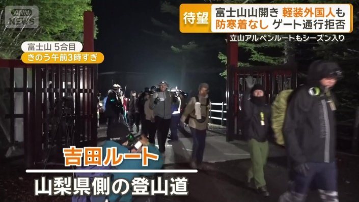 山梨県側の登山道・吉田ルート