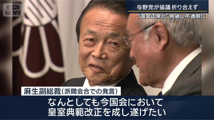麻生副総裁（派閥会合での発言）