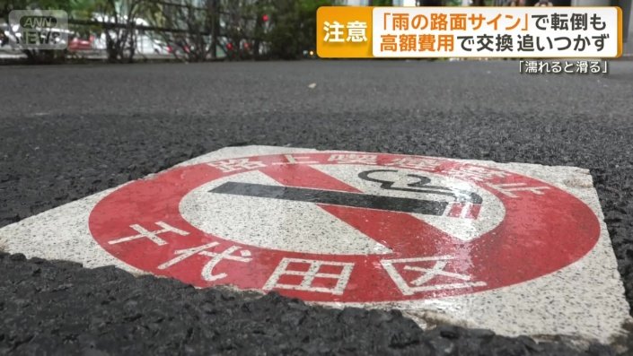 「路上喫煙禁止」の路面サイン