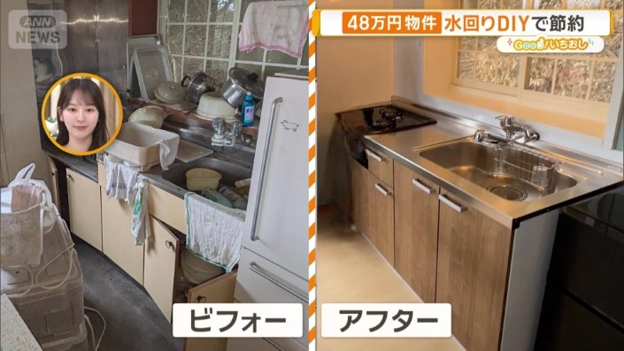 組み立て式のキッチンを設置